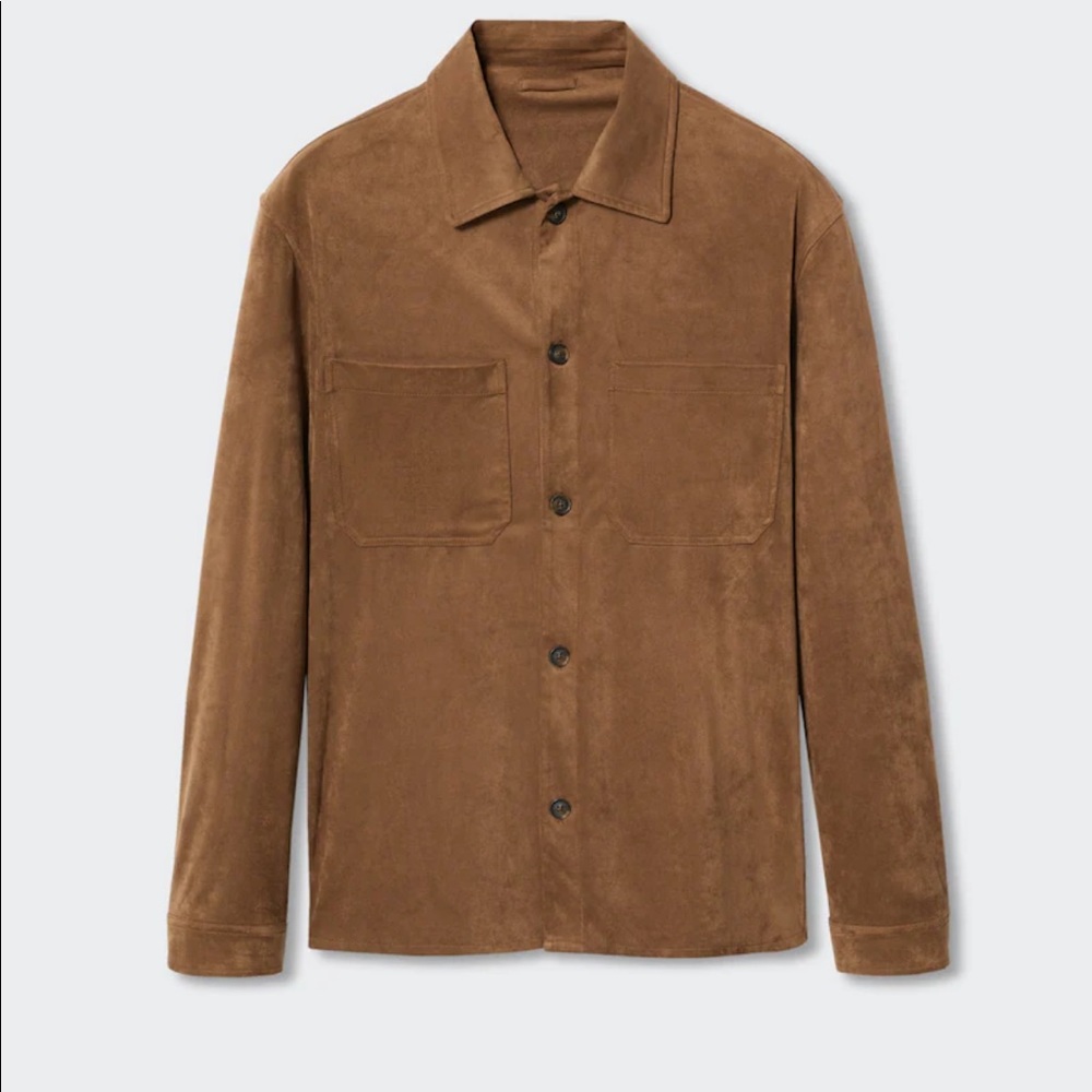 Suede effect overshirt